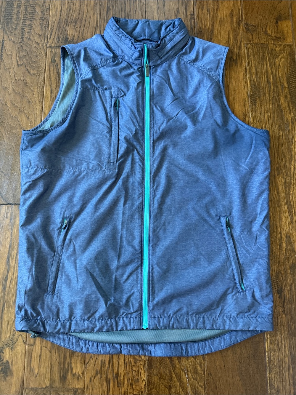 Peter Millar Navy Blue Softshell Vest with Teal Zipper